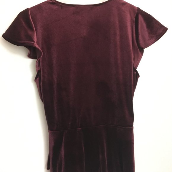 Burgundy velvet wrap top - Picture 3 of 3